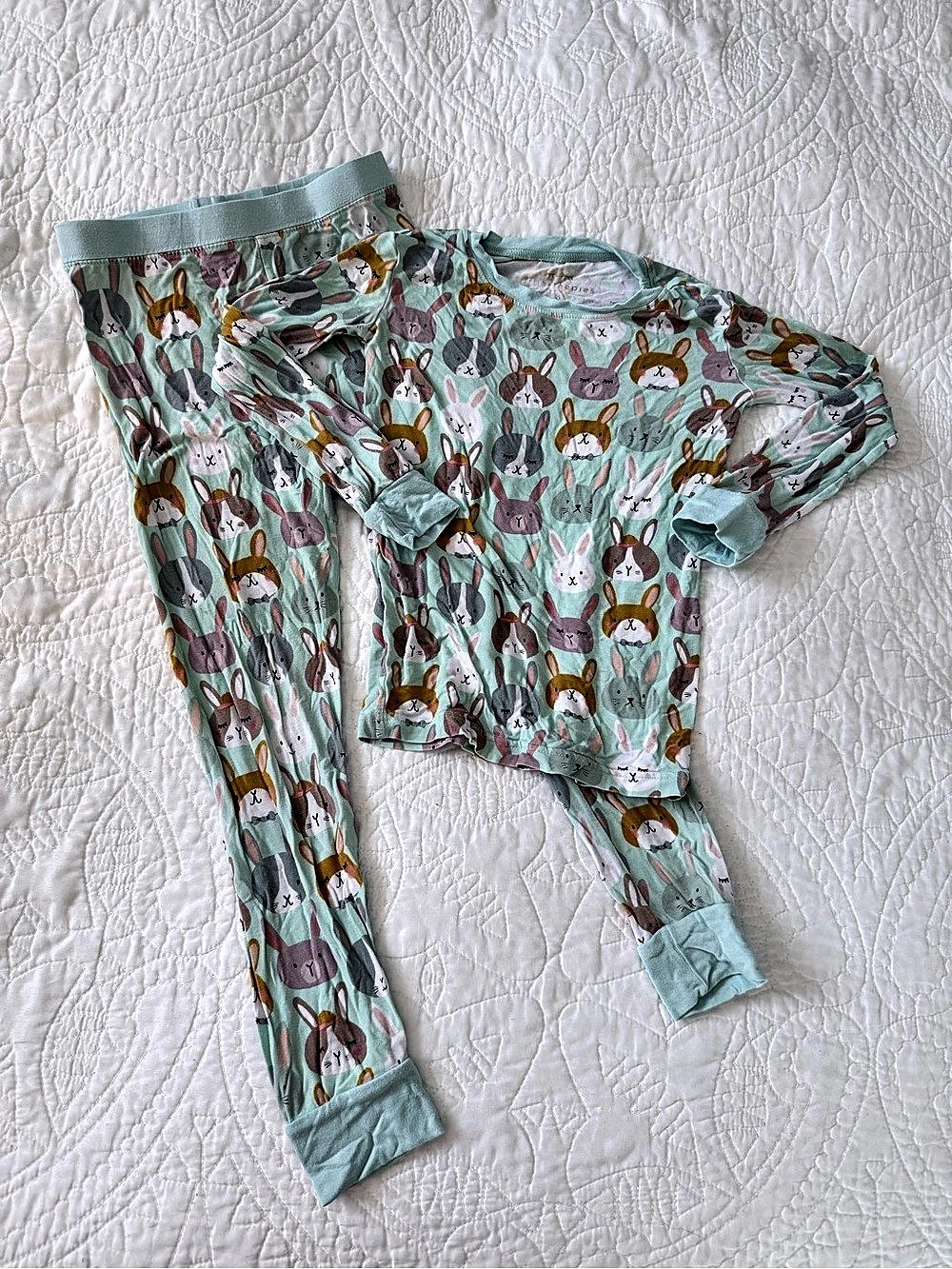 Little Sleepies Mint Bunnies Long-Sleeve Bamboo Pajama Set Girls Pajama Set